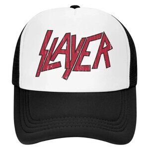 Slayer Heavy Metal Band Snapback Trucker Hat Black White
